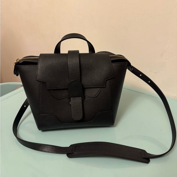 Senreve Mini Maestra Pebbled Leather 4-Way Convertible Handbag black